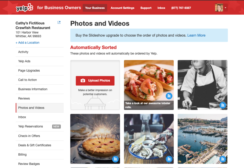 交换你的照片作为你的Yelp页面更新和刷新的一部分