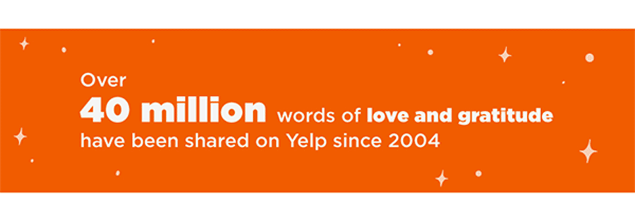 GIF表明，自2004年以来，已经共享了超过40万字的爱情和感激之情，审查的企业已感谢1.6亿次审查