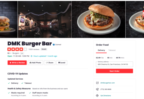 DMK Burger Bar的Yelp页面